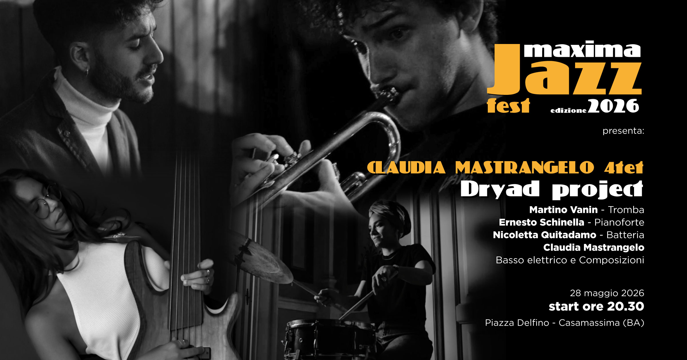 CLAUDIA MASTRANGELO 4tet presenta DRYAD PROJECT al MAXIMA JAZZ FEST 2026