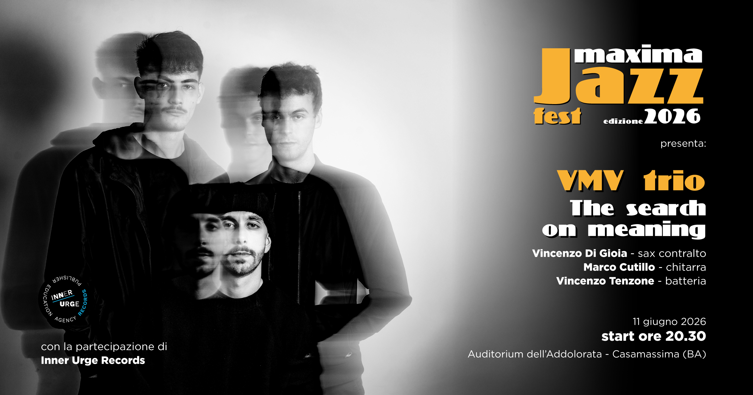 VMV trio presenta THE SEARCH OH MEANING al MAXIMA JAZZ FEST 2026