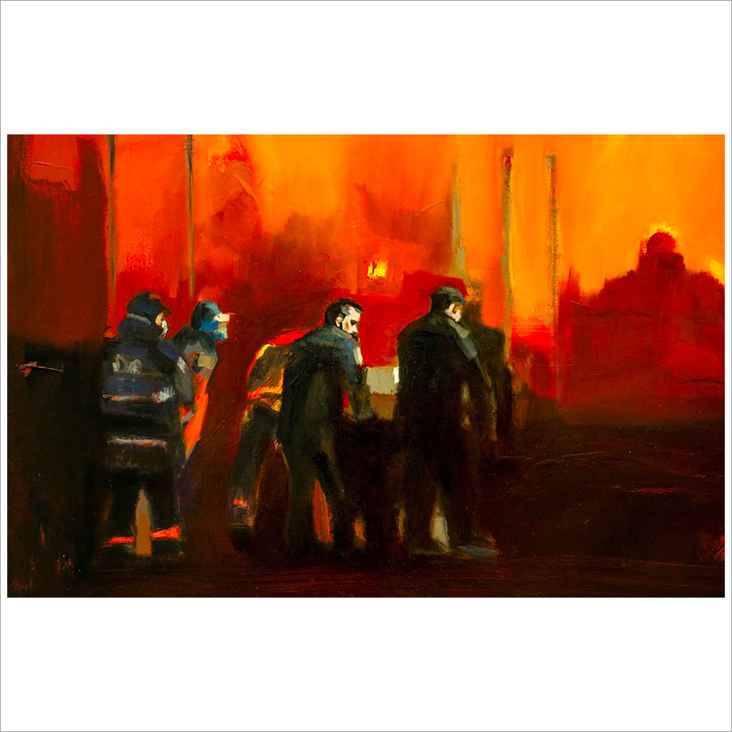 Tonia Erbino (U.S.A.) Emergency Olio su tela - 2024